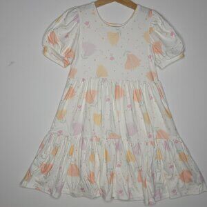 DotDotSmile Size 3/4 Tier Dress - NWT White with flowers print